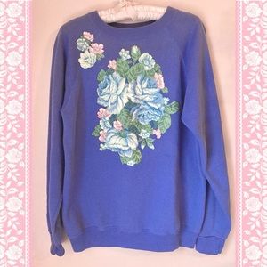 vintage sparkly floral sweatshirt